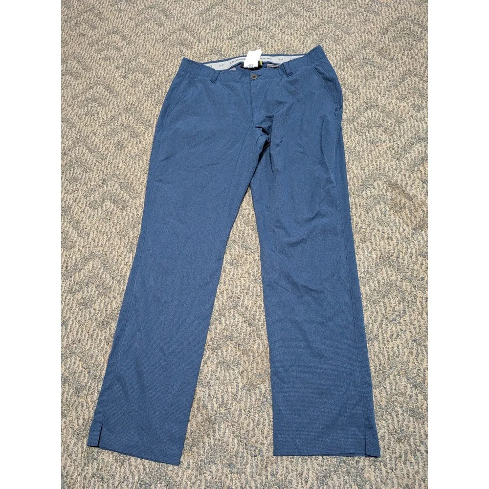 Under Armour Mens Match Play Golf Pants Blue Heather 1290160 HeatGear 36 x 30.5